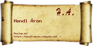Hendl Áron névjegykártya